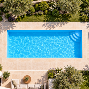Piscina modello 22 in vetroresina – 6,50 × 3,00 m
