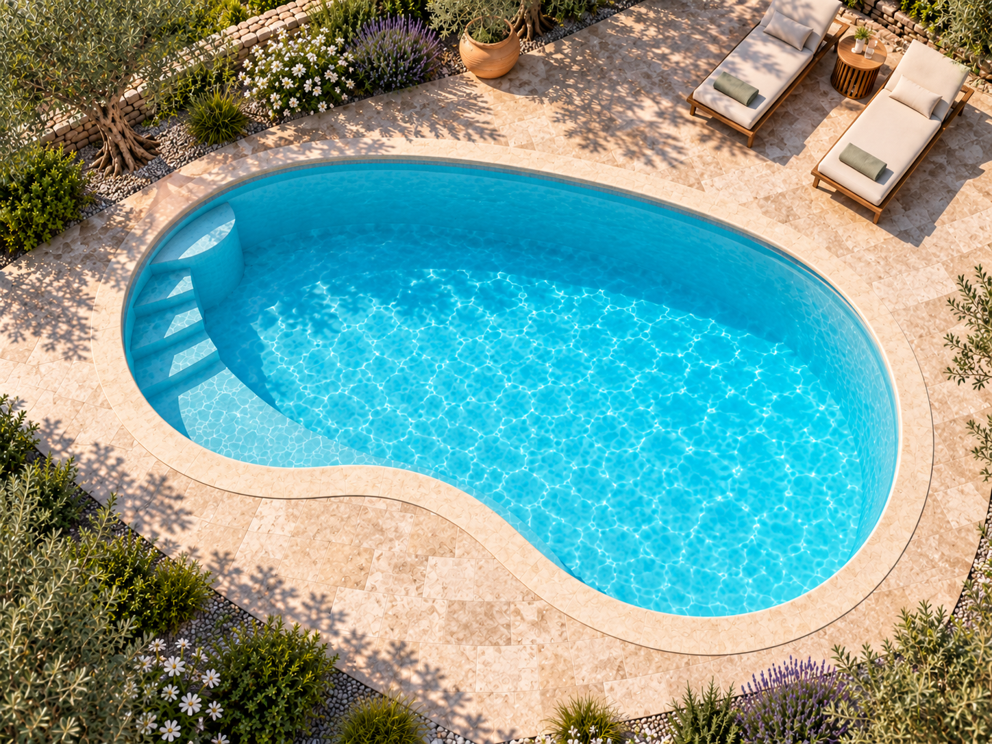 Piscina modello 26 in vetroresina – 5,60 × 3,25 m - immagine 2
