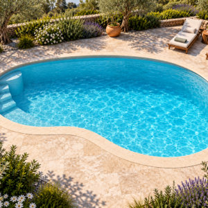 Piscina modello 26 in vetroresina – 5,60 × 3,25 m
