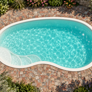 Piscina modello 25 in vetroresina – 6,40 × 3,50 m