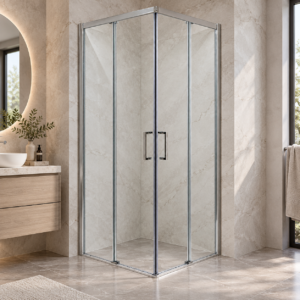 Box Doccia Ingresso Agevolato Apertura Angolare Quadro e Rettangolare In Cristallo Temperato