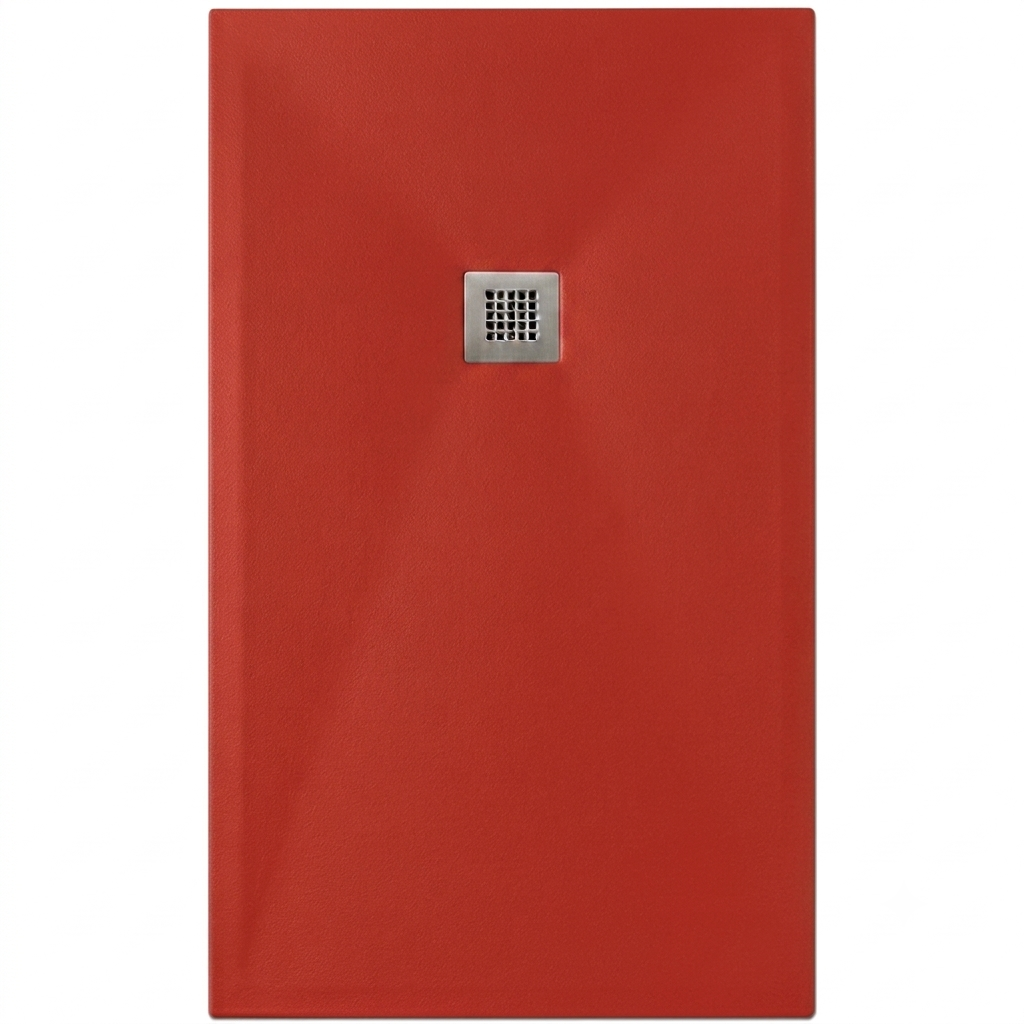 Piatti Doccia Rosso Ral 3020 Vulcano Line In Resina e Polvere Di Marmo - immagine 9