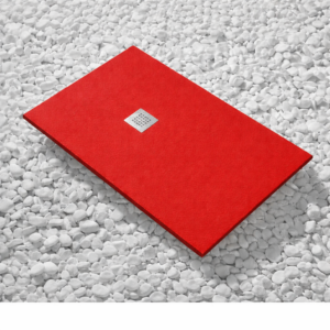 Piatti Doccia Rosso Ral 3020 Vulcano Line In Resina e Polvere Di Marmo
