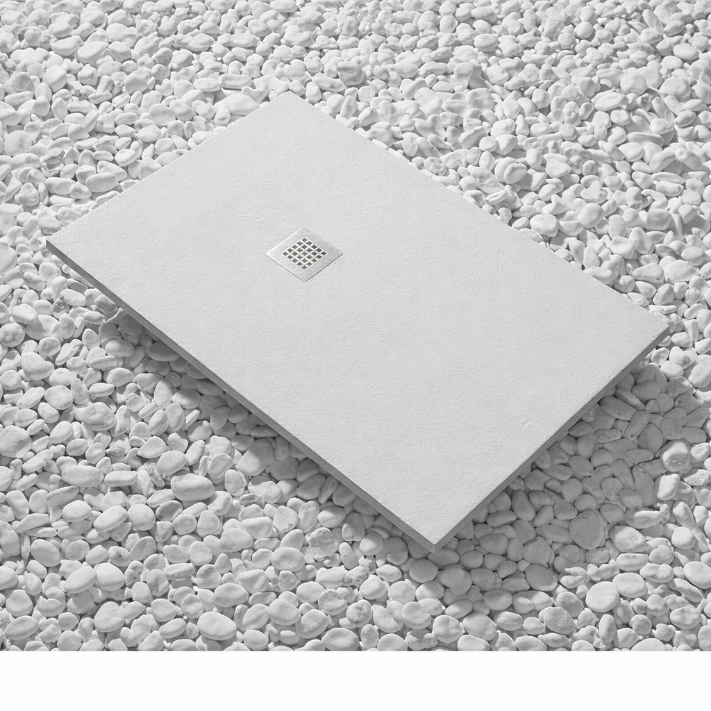 Piatti Doccia Grigio Chiaro Ral 7035 Vulcano Line In Resina e Polvere Di Marmo