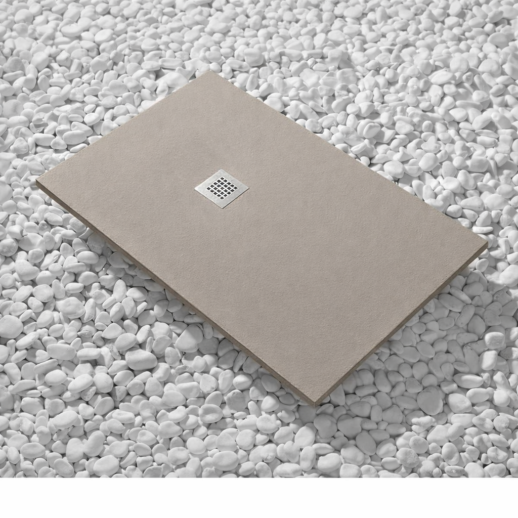 Piatti Doccia Beige Ral 1019 Vulcano Line In Resina e Polvere Di Marmo