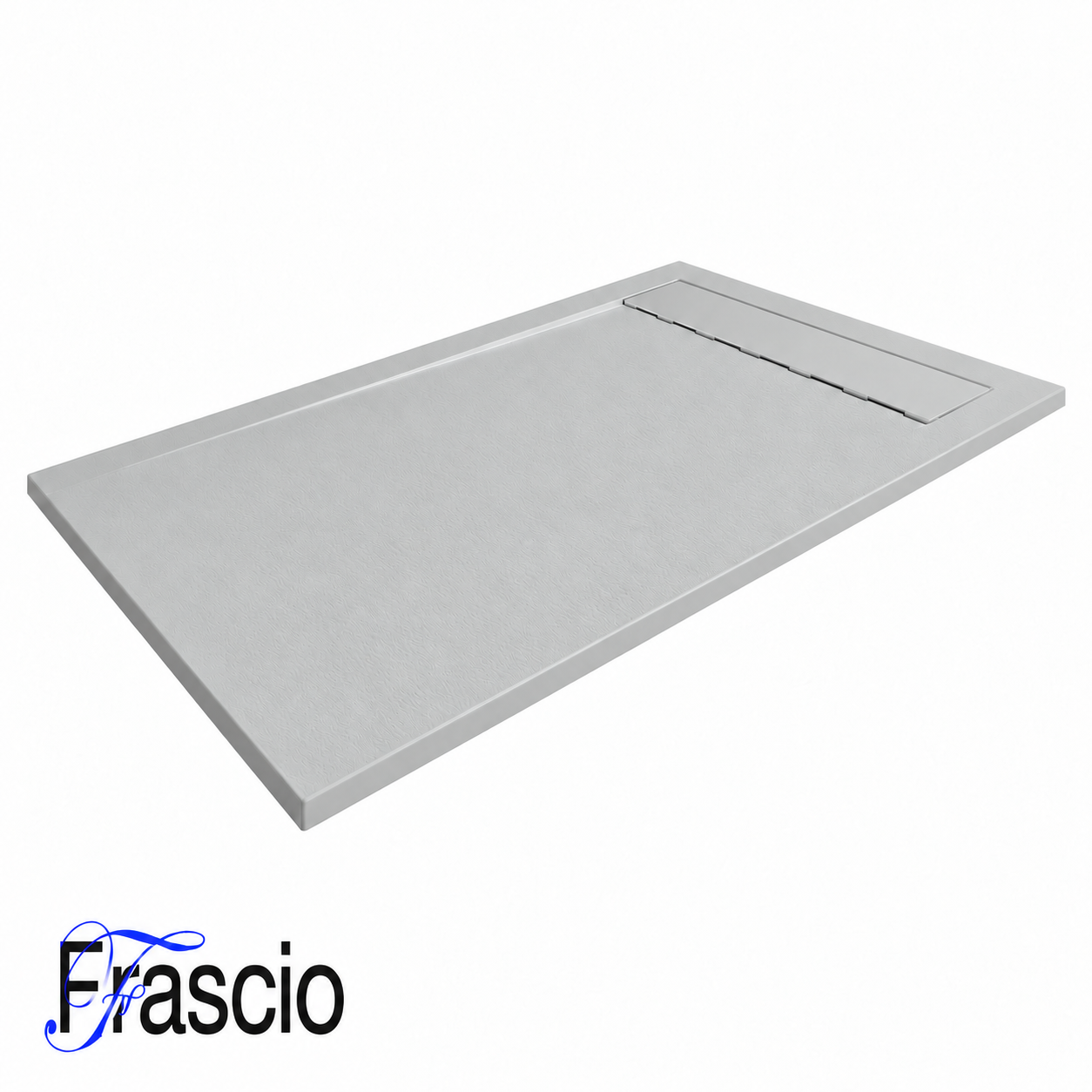 Piatti Doccia Grigio Perla Ral 7035 Vulcano Line In Resina e Polvere Di Marmo Con Griglia Laterale In Marmo Resina - immagine 3