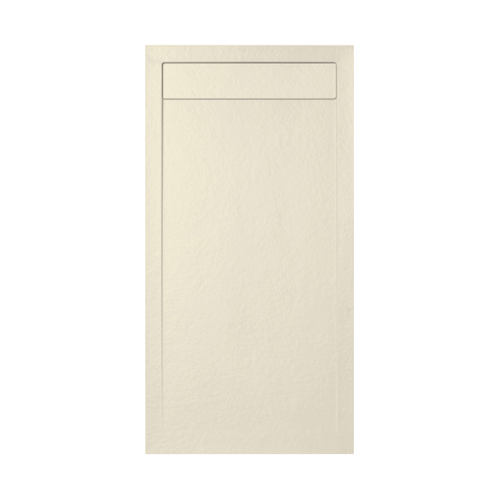 Piatti Doccia Beige Ral 1013 Vulcano Line In Resina e Polvere Di Marmo Con Griglia Laterale In Marmo Resina - immagine 3