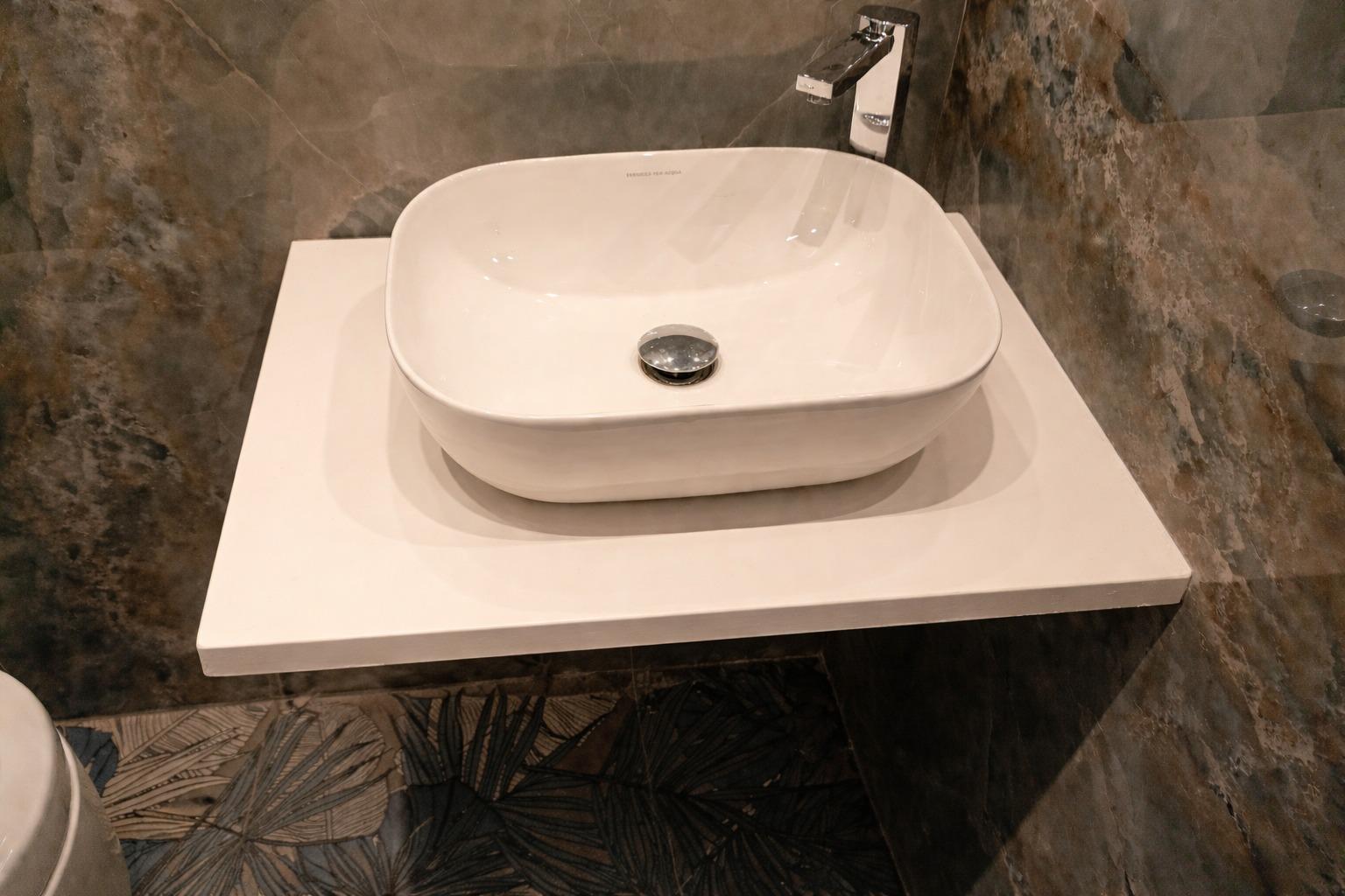 Top Lavabo In Marmo Resina Modello VULCANO - immagine 14