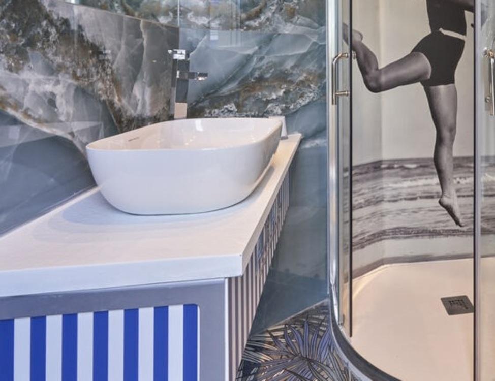 Top Lavabo In Marmo Resina Modello VULCANO - immagine 15