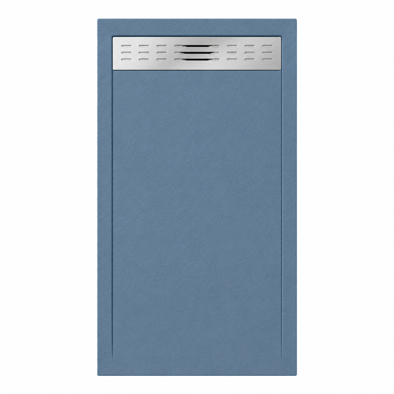 Piatti Doccia Blu Colomba Ral 5014 Vulcano Line In Resina e Polvere Di Marmo Con Griglia Laterale - immagine 2