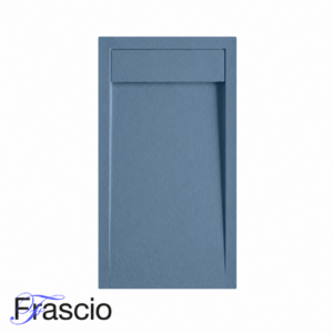 Piatti Doccia Blu Colomba Ral 5014 Vulcano Line In Resina e Polvere Di Marmo Con Griglia Laterale In Marmo Resina