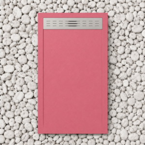 Piatti Doccia Rosa Antico Ral 3014 Vulcano Line In Resina e Polvere Di Marmo Con Griglia Laterale