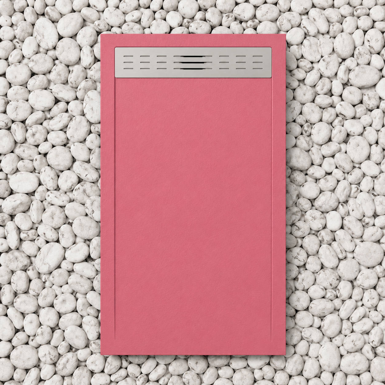 Piatti Doccia Rosa Antico Ral 3014 Vulcano Line In Resina e Polvere Di Marmo Con Griglia Laterale