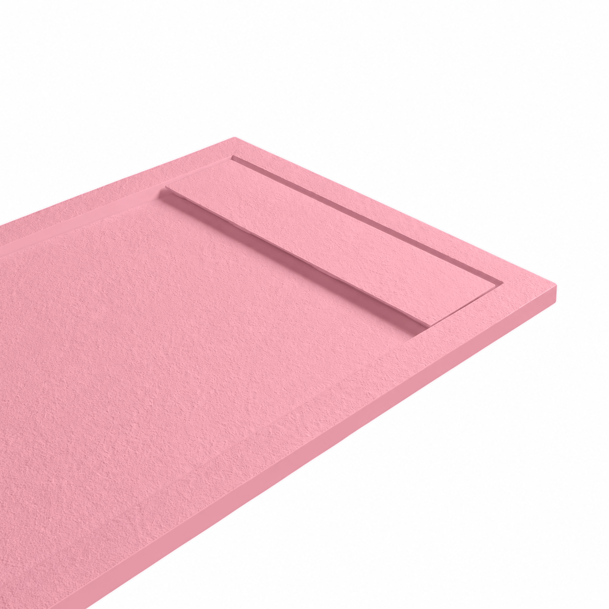 Piatti Doccia Rosa Chiaro Ral 3015 Vulcano Line In Resina e Polvere Di Marmo Con Griglia Laterale In Marmo Resina - immagine 3