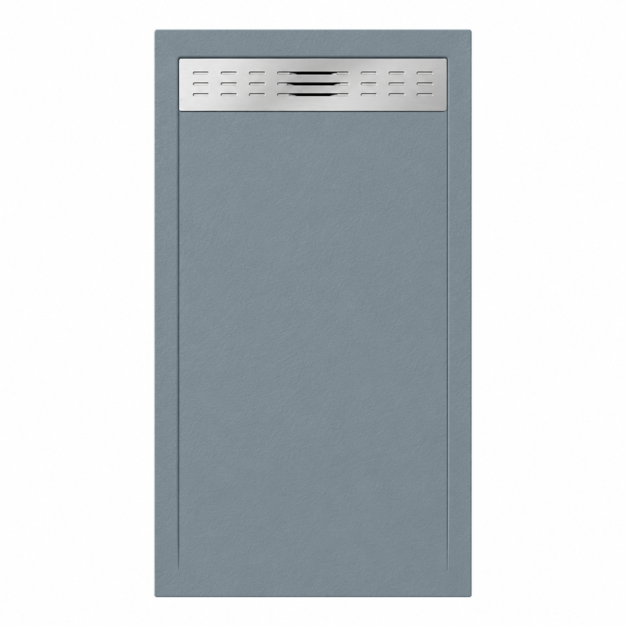 Piatti Doccia Grigio Vaio Ral 7000 Vulcano Line In Resina e Polvere Di Marmo Con Griglia Laterale - immagine 2