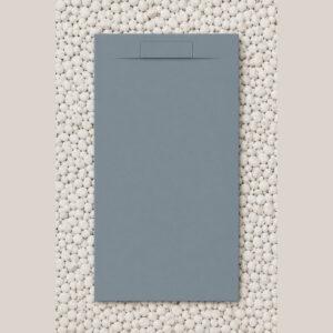 Piatti Doccia Grigio Vaio Ral 7000 Vulcano Line PLUS In Resina e Polvere Di Marmo Con Griglia Laterale IN MARMORESINA