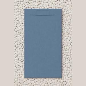 Piatti Doccia Blu Colomba RAL 5014 Vulcano Line PLUS In Resina e Polvere Di Marmo Con Griglia Laterale IN MARMORESINA