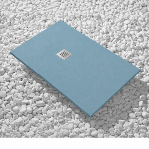 Piatti Doccia Blu Pastello Ral 5024 Vulcano Line In Resina e Polvere Di Marmo