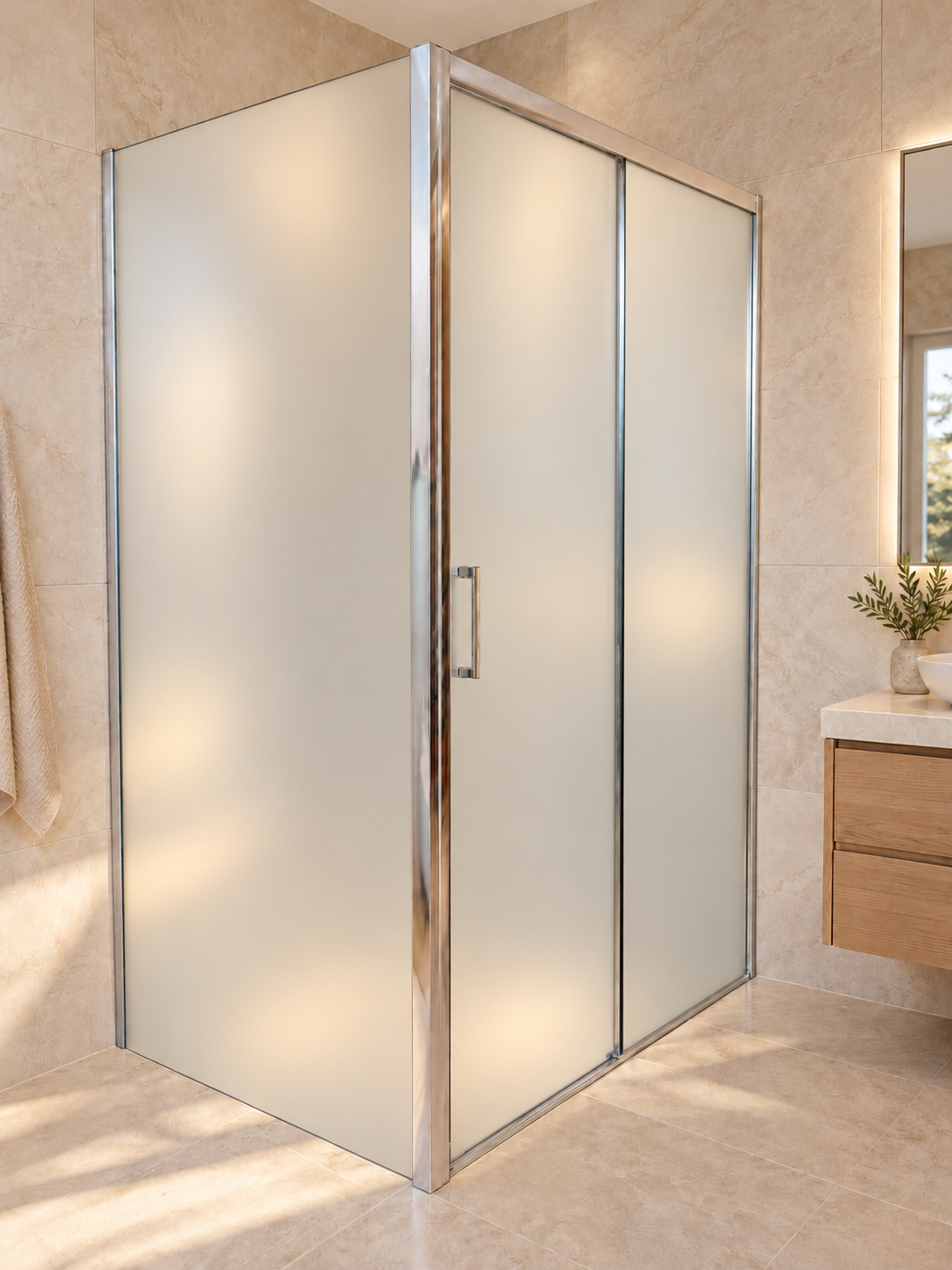 Box Doccia Angolare con Lato Fisso e Apertura Frontale Scorrevole a 2 Vetri – Ingresso Agevolato, Cristallo Temperato 6 mm, H 200 cm - immagine 8